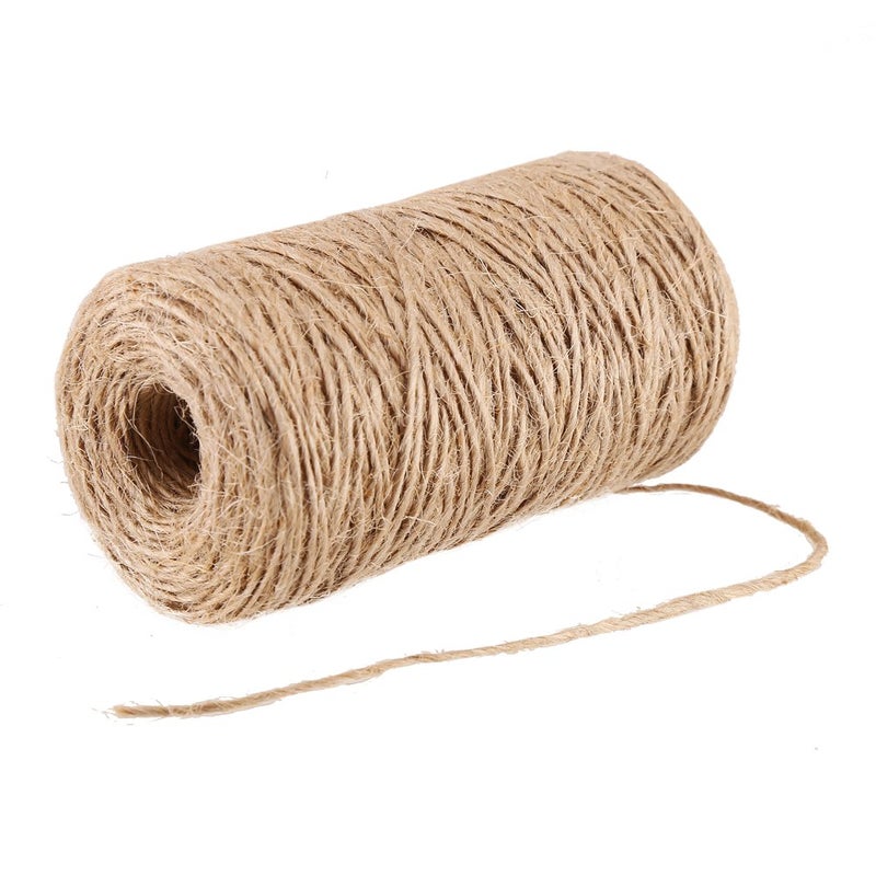 CCINEE 328 Feet Natural Jute Twine 1MM for Arts and Crafts Jute Rope Packing String for Gardening String Natural Rustic String Gift wrap Twine - Image 2
